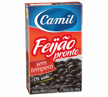 Camil Feijao Preto Pronto sem Tempero 490g